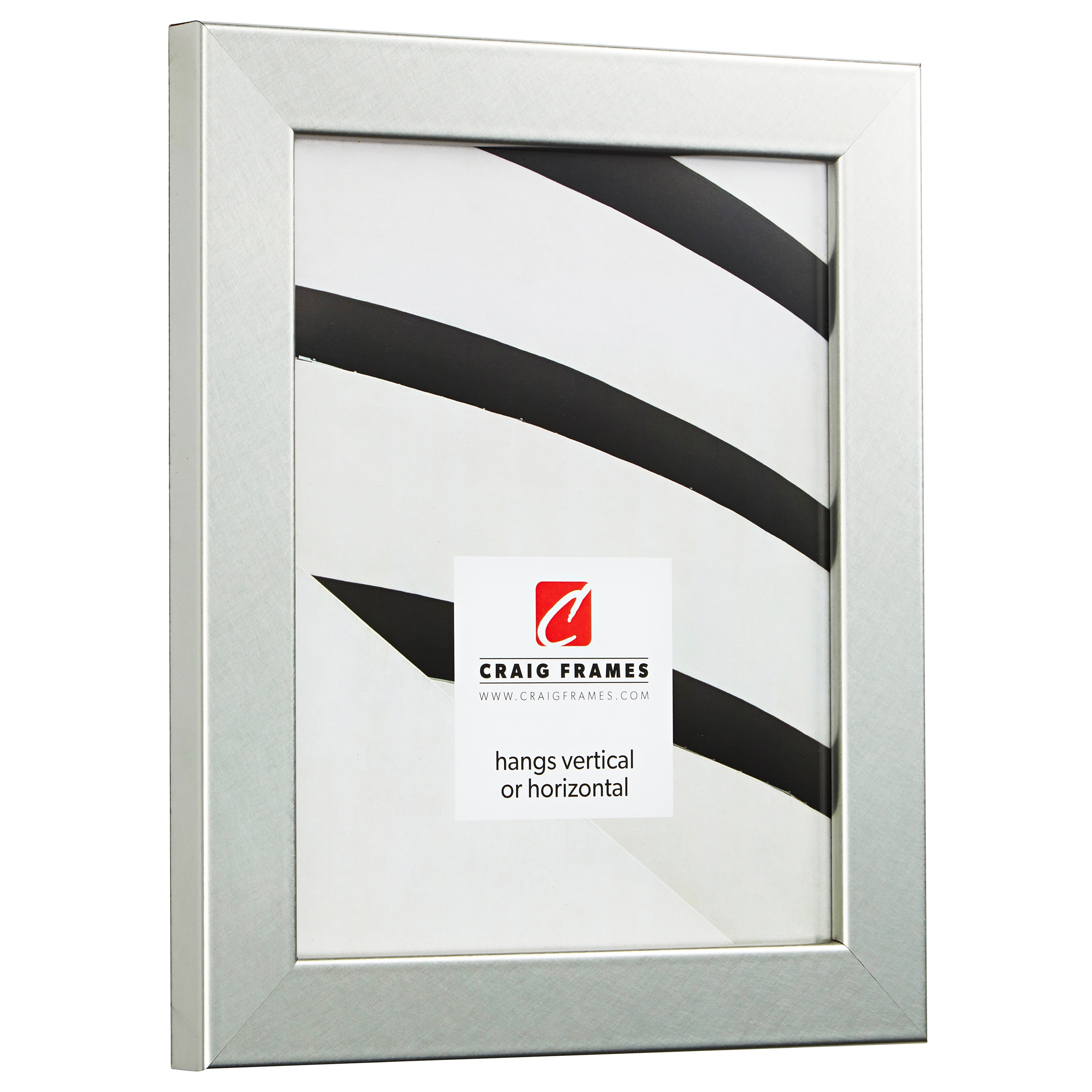 Craig Frames Bauhaus 125, 18x24 inch Picture Frame, Modern Brushed Silver