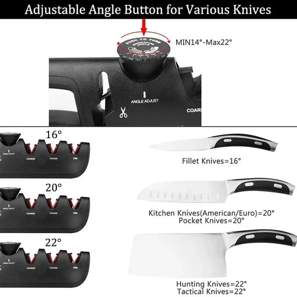 5in1 Knife Sharpener Adjustable Angle Kitchen Grinding Machine