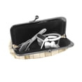 thumbnail image 5 of Lady Leather Wallet Zero 4.13 X 4.52 In Three-Dimensional Buckle Design Small Portable Easy Opening And Closing Beige Checked Hand-Drawn Sketch_1, 5 of 5