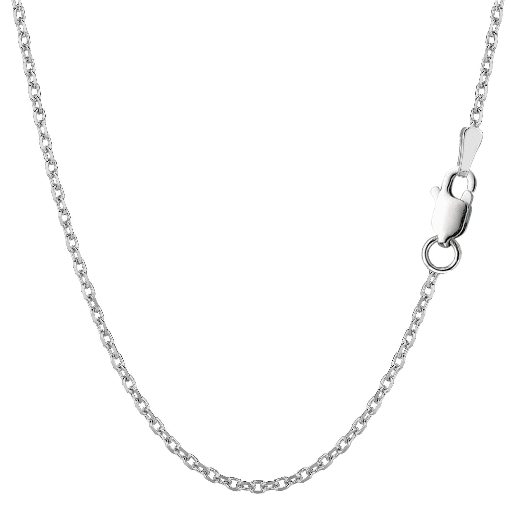 Sterling Silver Rhodium Plated Cable Chain Necklace, 1.9mm, 18