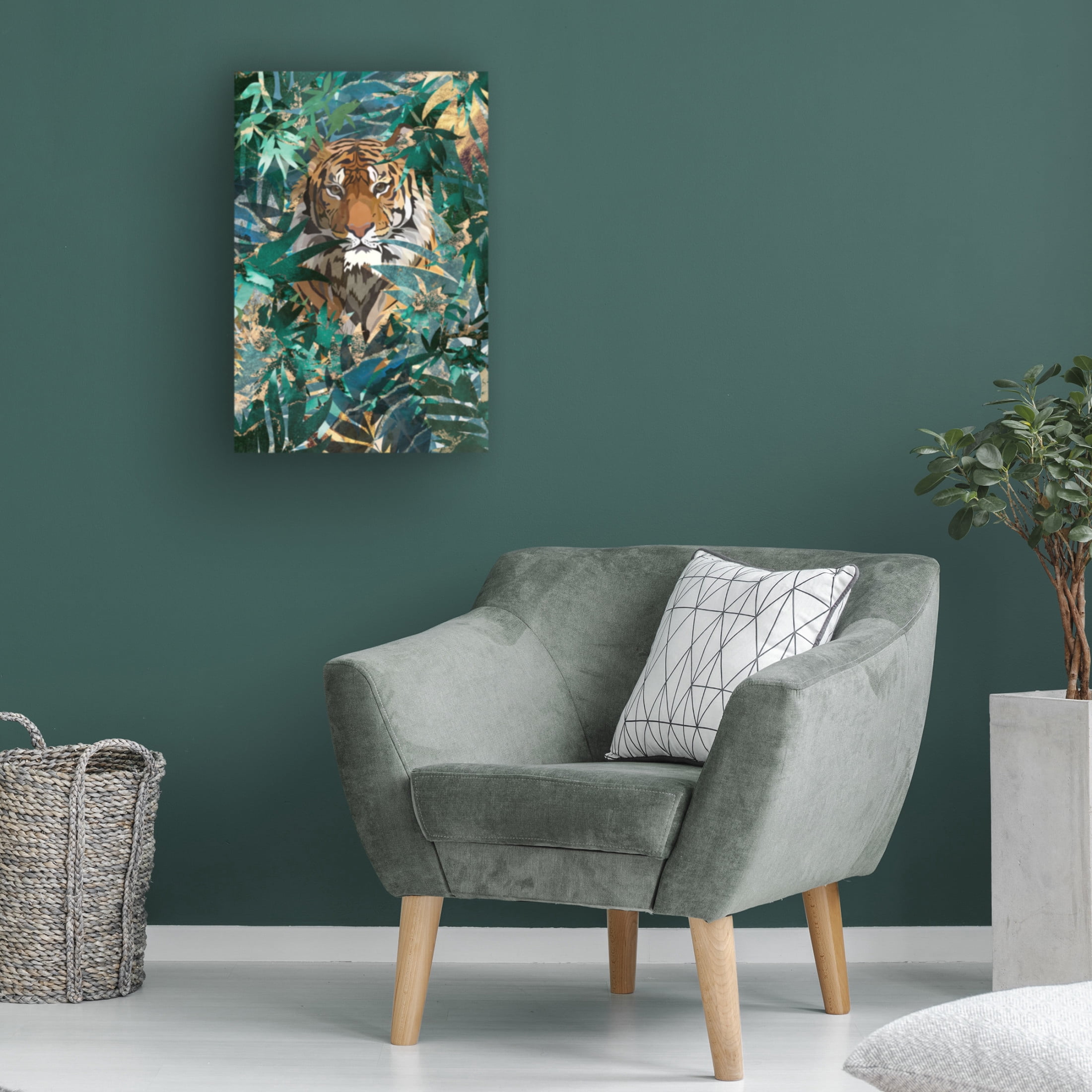 Trademark Fine Art Sarah Manovski Tiger in the jungle 2 Canvas Wall Art