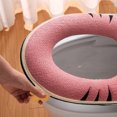 thumbnail image 5 of YgkuHd Toilet Seat Cover, Zipper Model Toilet Seat Household Embroidery Sitting Washer Toilet Seat Cover Cute Washer Four Seasons Universal Toilet Seat Washable D Shapetoilet Seat Cushion (Pink), 5 of 6