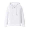 thumbnail image 5 of Puliio Mens Hoodies Fall And Winter Casual Solid Color Long Sleeve Hooded Sweater No Pockets Top Velvet Casual Oversize Drawstring Pullover Hooded, 5 of 5
