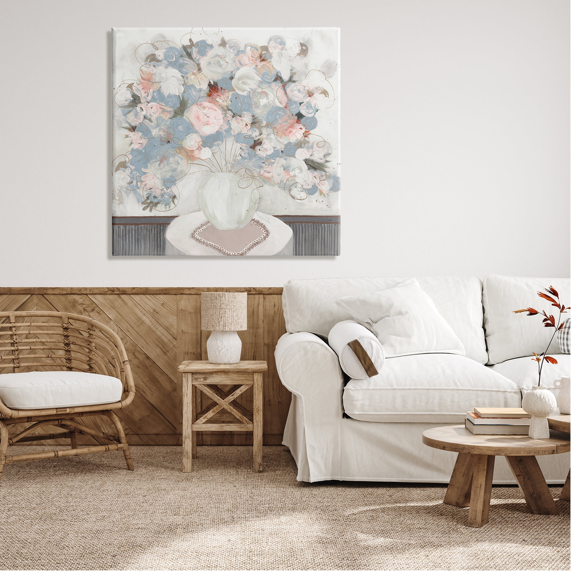 Stupell Industries Soft Floral Bouquet Abstract Scribble Blooms Arrangement Painting Gallery Wrapped Canvas Print Wall Art, Design by Ruth Fromstein