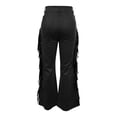 thumbnail image 6 of Gbsyewxs Womens Pants Solid Color High Waist Wide Leg Tassel Flared Casual Pants For Women Black, 6 of 8