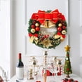 thumbnail image 4 of Gustave 12inch Artificial Christmas Wreath Merry Christmas Bowknot Wreath Pine Flower Garland for Front Door Wall Xmas Holiday Party Decoration, 4 of 5