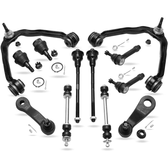 Detroit Axle -12pc Front End Kit for Chevy Silverado Sierra Suburban GMC Yukon XL Avalanche 1500 Tahoe Cadillac Escalade ESV EXT Upper Control Arms Lower Ball Joints Sway Bars Tie Rods Replacement
