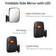thumbnail image 2 of Yescom 2pcs Universal Golf Cart Rear View Folding Side Mirror with LED Indicators Fits for EZGO Club Car Yamaha, 2 of 11