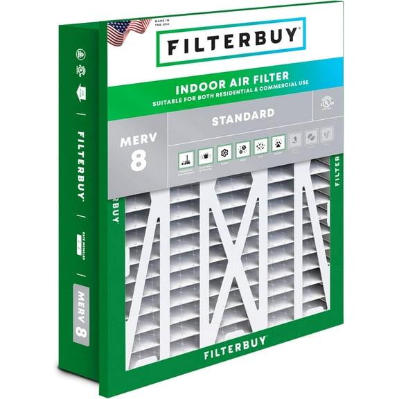 Filterbuy 20x20x5 Air Filter MERV 8 Dust Defense, Pleated HVAC AC Furnace Filter Replacement for Honeywell FC40R1003, 1-Pack