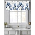 thumbnail image 2 of Blue Tulips Valances for Windows Flowers Minimalist Modern Art Kitchen Valance Curtain Rod Pocket Small Curtains for Cafe Bathroom Laundry Basement 42" x 18", 2 of 8