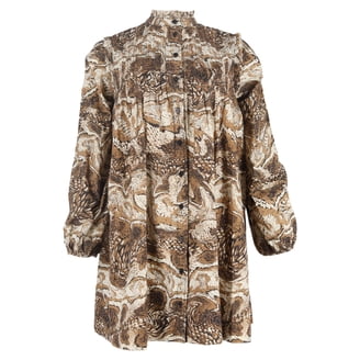 Ganni Women's Jacquard Blue Leopard Shirt Collar Mini Dress Sheath -  Walmart.com