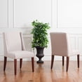 thumbnail image 2 of SAFAVIEH Lauren Contemporary Linen Solid Dining Side Chair, Taupe (Set of 2), 2 of 15