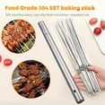 thumbnail image 4 of 15pcs Stainless Steel Skewers & 1 Tube Storage For Barbecue,  Grill Skewers, Shish Kebab BBQ Camping Flat Forks Gadgets, Outdoor Camping Picnic, Cookware Barbecue Tool Accessories, 4 of 13
