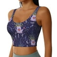 thumbnail image 2 of Daiia Lavender Flowers Printed Women's Sports Bra, Breathable Activewear Bra with U-Back Design and Removable Pads, Comfortable and Supportive for Yoga, Workout-Large, 2 of 8