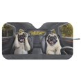 thumbnail image 3 of Xixirimido Car Windshield Sun Shade Foldable Sun Visor for Front Window Sunshade Universal Fit Most Truck SUV Vans Car Interior Accessories, Fuuny Pug Dogs, 3 of 8