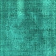 thumbnail image 1 of Ahgly Company Machine Washable Indoor Square Oriental Turquoise Blue Industrial Area Rugs, 6' Square, 1 of 4