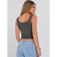 thumbnail image 5 of ANRABESS Crop Tops for Women Square Neck Sleeveless Ribbed Tank Tops Slim Fitted Basic Tee Shirts Cami Summer Clothes Charcoal M, 5 of 12