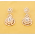 thumbnail image 3 of Sunsoul by Touchstone Indian Bollywood Beautifully Hand Finished Victorian Studded Look White Rhinestone Designer Jewelry Chandelier Earrings In Gold Tone For Women., 3 of 5