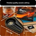 thumbnail image 2 of Ceramic Ash Tray, Cigar Ashtray for Outside Patio, Outdoor Ashtray, Cigar Ashtrays for Outdoors with Holder, Cigars Smoking Accessories for Men, Home Décor, Ashtrays for Smokers Indoor - Black, 2 of 2
