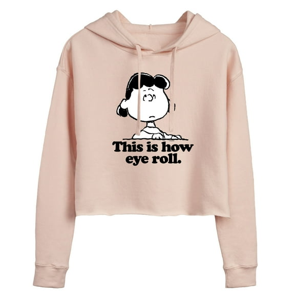 Peanuts - Lucy This Is How Eye Roll - Juniors Cropped Pullover Hoodie