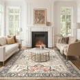 thumbnail image 3 of Toyoso 8x10 Area Rugs for Living Room Bedroom , Large Carpet Ultra Thin Soft Washable Oriental Vintage Floral Distressed Rug Big Indoor Carpets for Room Dorm Home Decor Aesthetic - Multi, 3 of 10