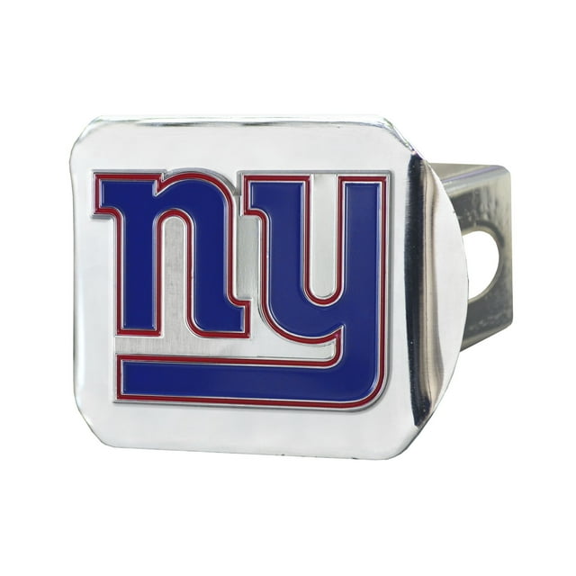Fan Mat 22591 Trailer Hitch Cover Fits 2 Inch Receiver; NFL New York Giants Logo; Chrome Plated; Metal