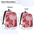 thumbnail image 3 of Honeii Striped Meat Print Canvas College Laptop Backpack, Durable Rucksack Travel Notebook Bag School Backpack Book Bag for Men Women-Small, 3 of 7