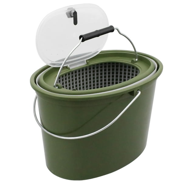 Labymos 2-in-1 Fishing Bucket Double-Deck Fish Box Detachable Fish Strainer  Colander Fishing Bait Storage Container Double Handle Fishing Draining