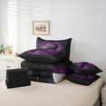 thumbnail image 5 of Manfei Black Purple Crow Twin Bedding Sets 7-Piece for Kids, Vintage Western Bohemian Bedding Comforter Set, Halloween Theme Reversible Sheet Sets, Ultra Soft Home Decor, 5 of 7