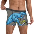 thumbnail image 2 of Salouo Fun Riding Dinosaur Print Men's Boxer Briefs,Breathable Underwear Elastic Waistband Briefs for Men -Small, 2 of 8