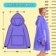 thumbnail image 4 of Wearable Blanket Hoodie for Kids, Flannel Sherpa Fleece Blanket Sweatshirt, 4 of 6