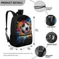 thumbnail image 3 of Jeiento Football Backpack and Lunch Bag Set for Boys 6-7 8-9 Kids Bookbag with Lunch Box Pencil Case 3 IN 1 Set Primary School Bag for Kids Girls Splash Ink Backpacks, 3 of 7