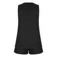 thumbnail image 4 of Scyoekwg Womens 2 Piece Outfits for Summer Sweatsuits Sets Trendy Tracksuit Sleeveless V-Neck Crochet Lace Trim Tops Shorts Solid Color Casual Loose Matching Sets (Black,M), 4 of 5