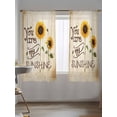thumbnail image 5 of Sheer Curtains 63 Inch Length, Sunflowers Semi Sheer Curtains Light Filtering Window Treatment, Vintage Bee You Are My Sunshine Beige Privacy Voile Drapes for Living Room Bedroom 52x63 Inch, 5 of 7
