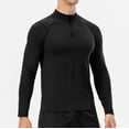 thumbnail image 3 of XUNKUSGA Men's Shirts Quarter Zip Shirts for Men Casual Long Sleeve Running Pullover Tops Slim Fit Lightweight Outdoor Sweatshirt for Hiking Workout Running Golf S-2XL Black, 3 of 4