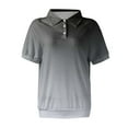 thumbnail image 3 of NAMTYQX Women's T-Shirts Soft Lapel Neck Womens Polo Shirts Casual Stylish Short Sleeve Gray Size S, 3 of 5