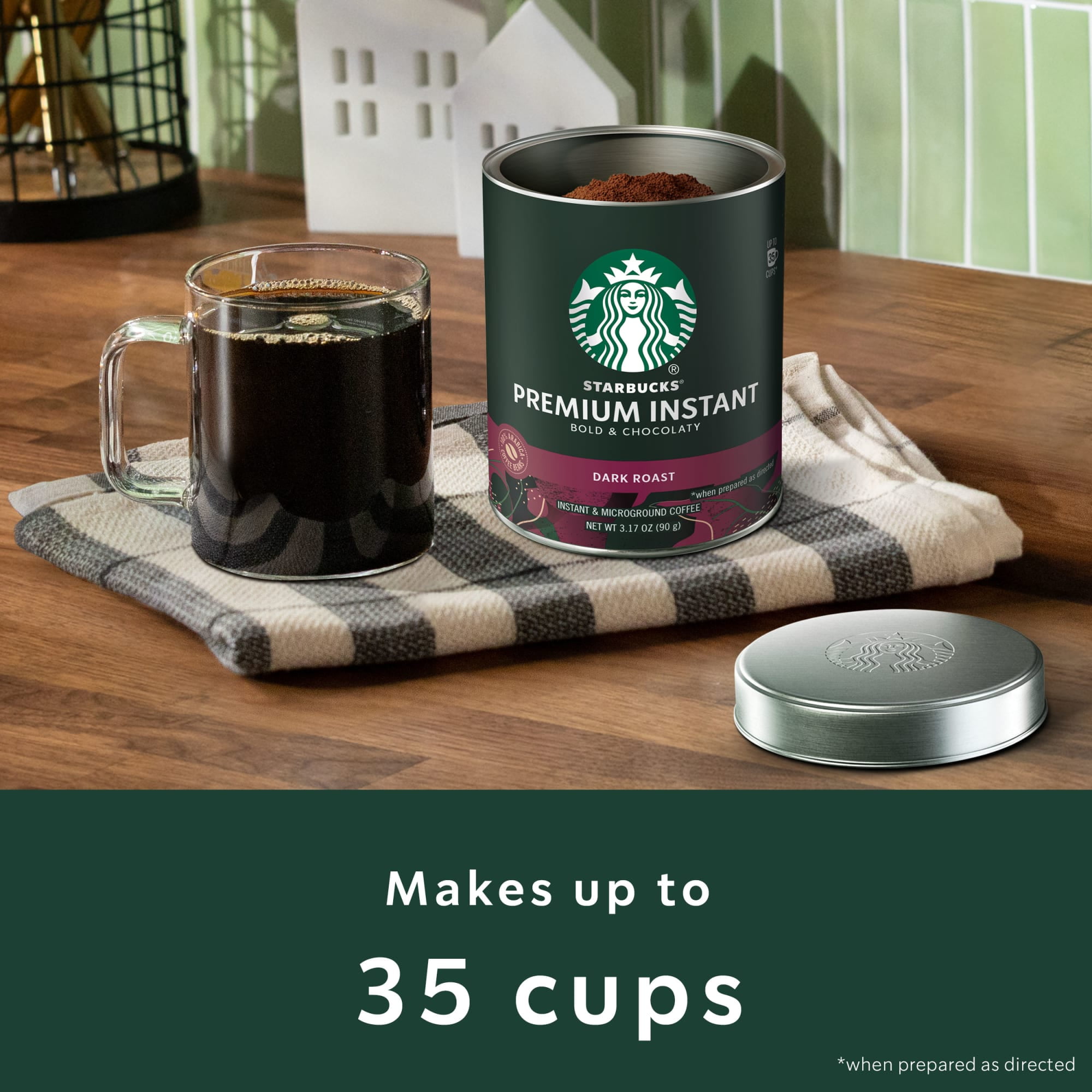 Starbucks Premium Instant Coffee, Dark Roast Coffee, Arabica Beans, 3.17 oz