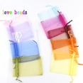 thumbnail image 3 of 50pcs 7x9 9x12 10x15 13x18cm Gift Organza Bags Drawable Wedding Party Decoration Gift Bags Display Packaging Jewelry Pouches light green 9x12cm, 3 of 6