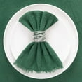 thumbnail image 4 of Ksopiavobs Handmade Cloth Napkins with Fringe Set of 8 Emerald Green Cotton Linen Napkins 18"x18" Rustic Dinner Napkins Bulk for Wedding Party Baby Shower, 4 of 7