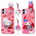thumbnail image 1 of For Samsung Galaxy S7 Edge S8 S9 S10 S20 S21 S22 S23 Plus Ultra S21FE Note 9 10 Case My Melody Hello Kitty Case With Holder Rope, 1 of 6