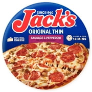 Jack's Frozen Pizza, Sausage and Pepperoni Thin Crust Pizza with Marinara Sauce, 15 oz (Frozen)