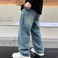 thumbnail image 6 of OGLCCG Boys Jeans Baggy Wide Leg Fleece Lined Denim Pants for Boys Teen Elastic Waist Warm Jean Trousers with Pockets Size 5-17, 6 of 7