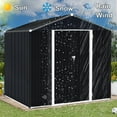 thumbnail image 6 of Caulitar Metal Storage Shed with 2 Lockable Doors and Sloping Roof, 8 x 10 ft, Dark Gray/White, 6 of 12