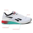 thumbnail image 2 of Zapatillas Reebok Nano X5 de entrenamiento cruzado blancas, negras y rojas, talle 5, 2 of 6