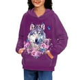 thumbnail image 5 of DISNIMO Wolf Flower Hoodie Boys Pullover Hoodies Size 8-10 Girls Hoodie Sweatshirt with Pockets Children Long Sleeve Hoodie Boys and Girls Hoodie Fall Streetwear Hoodie Kids Butterfly Hoodie, 5 of 7