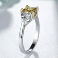 thumbnail image 4 of 6*6mm Princess Cut Yellow CZ Smooth Band Women's 925 Silver Party Ring Size 5-11, 4 of 4