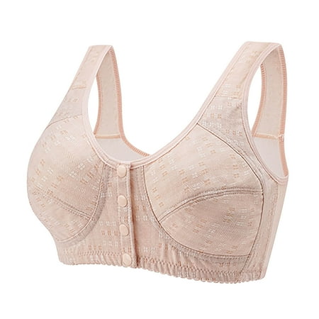 Black of Friday Deals!Clearance Staron Bras for Older Women Front Closure No Underwire Bra Wireless Soft Strap Bras Comfortable Wirefree Bra Full Support Bras