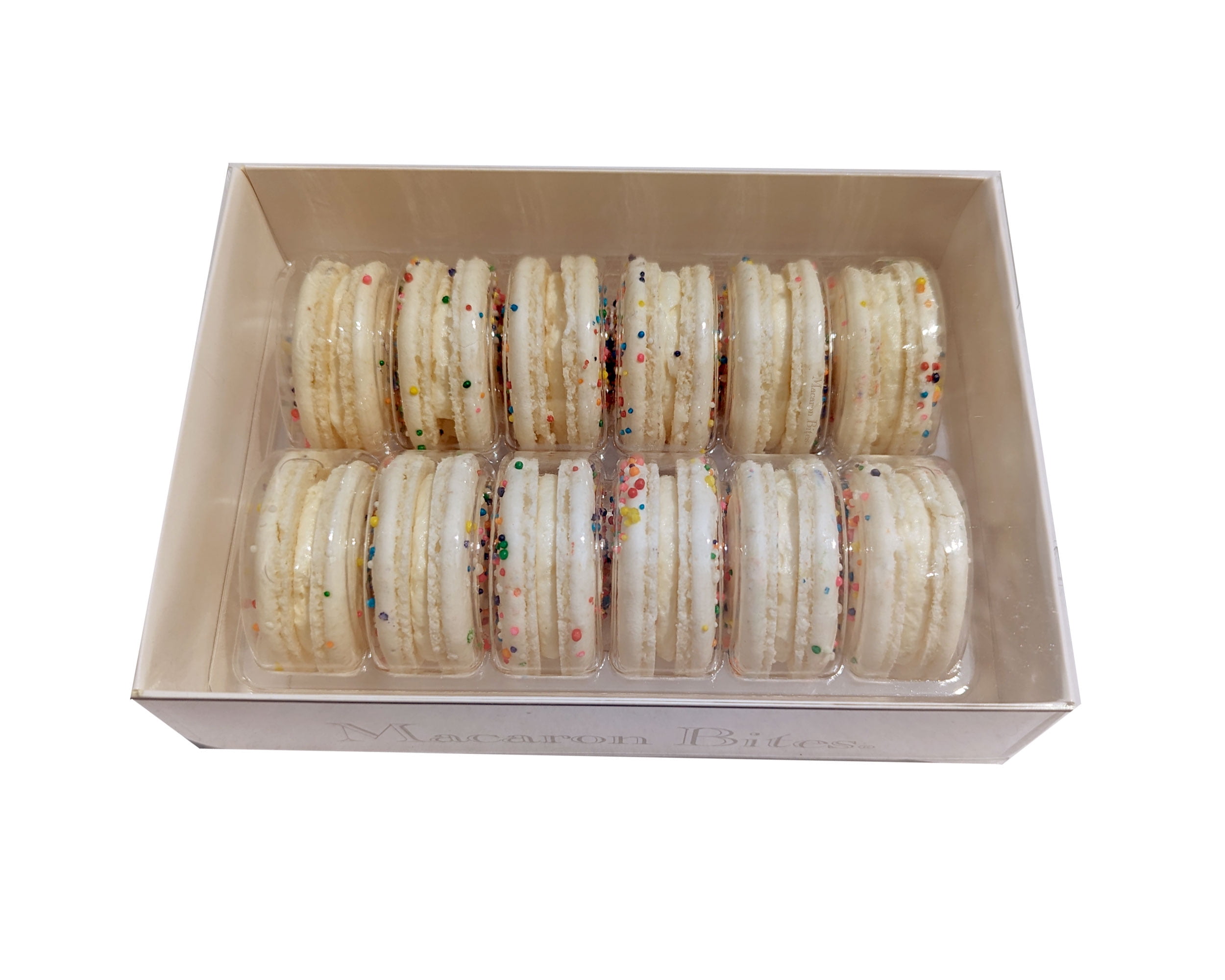Macaron Bites, Cake Batter Macaron Cookies Gift Box - 12 Count