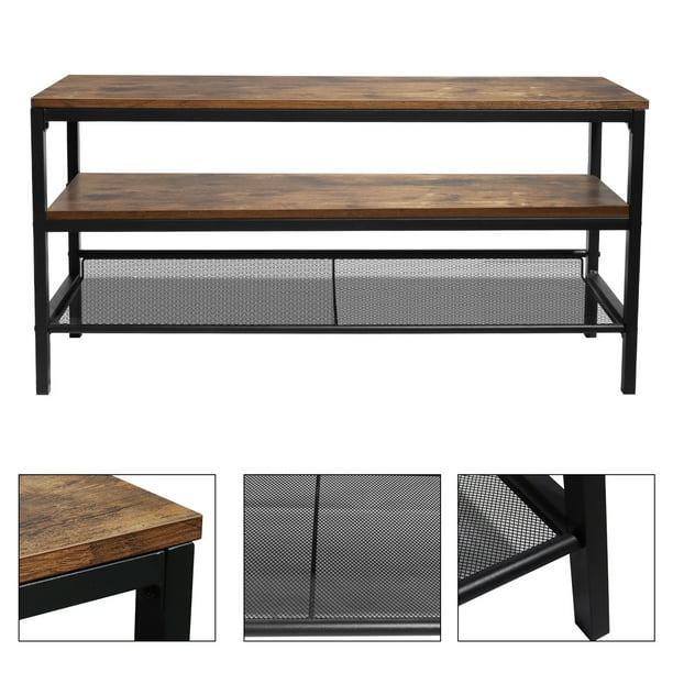 Vik Wooden Tv Cabinet Console Tv Media Cabinet Three Tier Tv Storage Cabinet With Lockers Walmart Com Walmart Com