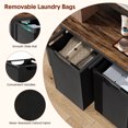 thumbnail image 5 of Laundry Basket,Laundry Hamper 2 Section with Side Shelves,3 Tiers Laundry Sorter with 2 Pull-Out and Removable Laundry Bags,Black & Rustic Brown, 5 of 9